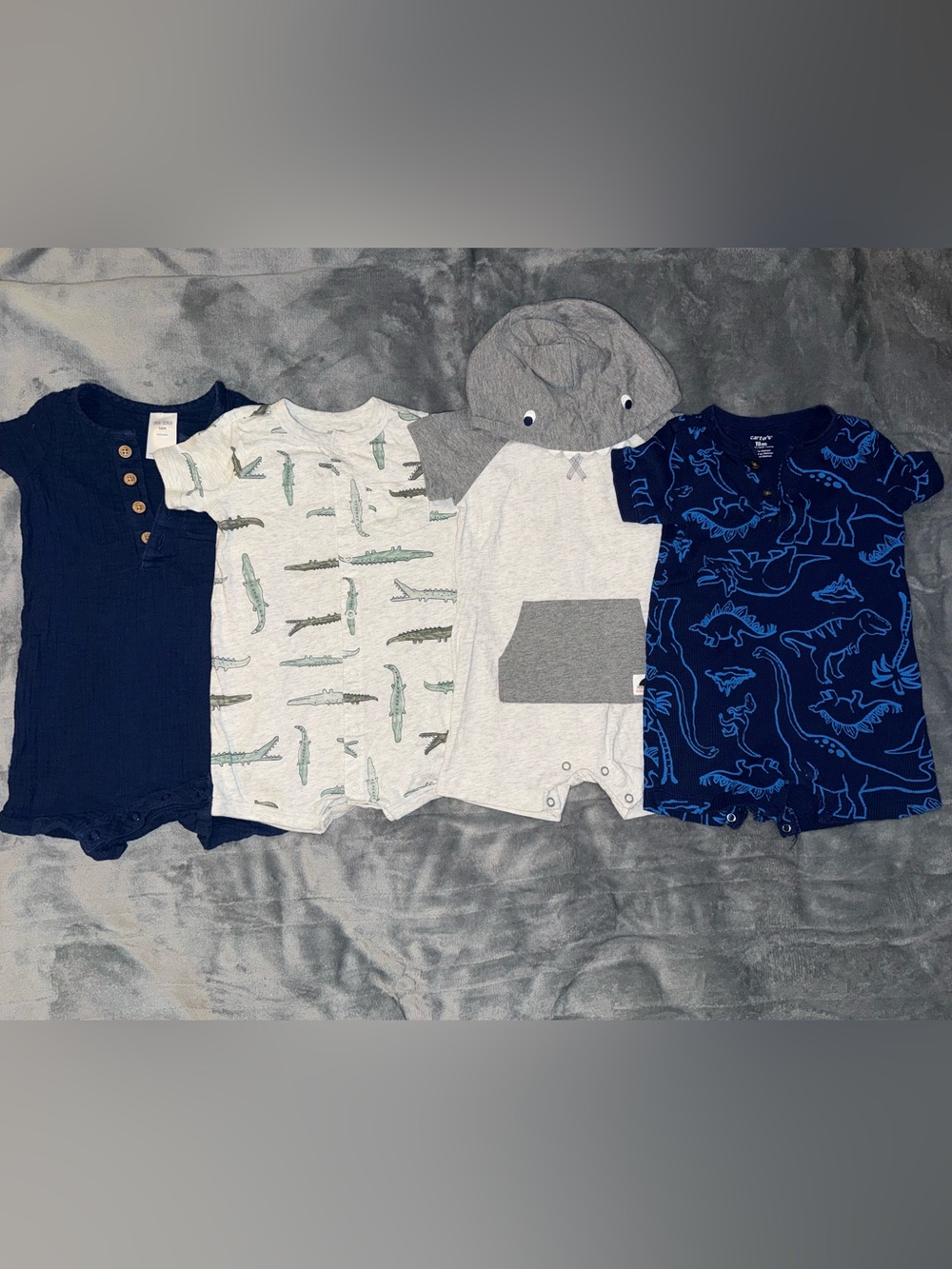 Baby Boy Short Sleeve Rompers Set of Four. Size 18months.